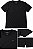 Camiseta Básica Preto Gola O - Bordado - Imagem 3