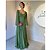 Vestido de Festa Longo Verde Oliva - V004 - Imagem 1