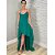 V054 Vestido De Festa Mulet Com Alças Finas E Decote V - Verde Esmeralda - Imagem 1