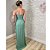 V053 Vestido De Festa Longo Semi Sereia Com Fenda Decote Um Ombro - Verde - Imagem 3