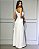 VSBW 592910 Vestido De Noiva Longo Decote De Um Ombro Saia Evase Com Babado - Off White - Imagem 2