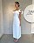 VCK 5003 Vestido De Noiva Longuete Minimalista Com Fenda E Alça Com Babado Unica - Off White - Imagem 1