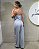 VCG 26121 Conjunto Cropped Alça Fina E Calça Alfaiataria - Listra Azul - Imagem 2
