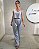 VCG 26121 Conjunto Cropped Alça Fina E Calça Alfaiataria - Listra Azul - Imagem 1