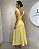 VCK 8010 Vestido Longuete Decote Assimetrico Com Leve Franzido No Quadril E Saia Reta - Amarelo - Imagem 2