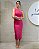 VCT 60161 Vestido Justo Midi Um Ombro E Fenda Lateral - Pink - Imagem 1