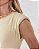 VCT 60366 Vestido Curto Decote Gola Redonda Mangas Com Ombreiras E Ziper Nas Costas - Amarelo - Imagem 3