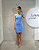 VCT 60085 Vestido Curto Decote Um Ombro Com Gola Chocker - Azul - Imagem 1