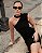VCT 60085 Vestido Curto Decote Um Ombro Com Gola Chocker - Preto - Imagem 3