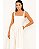 VCK 60020 Vestido Longuete Decote Quadrado E Recorte em V Na Cintura - Off White - Imagem 2