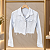 Jaqueta Branca Jeans Desfiada Gola New - Imagem 2
