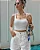 Shorts Jeans Elástico Costas MOM Off White - Imagem 4