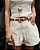 Shorts Jeans Elástico Costas MOM Bege - Imagem 1