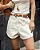Shorts Jeans Elástico Costas MOM Bege - Imagem 5