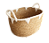 Cesto em Fibra Natural - Borda branca - Imagem 1