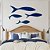 Kit 4 Peixes Azul Marinho em Madeira Decoração Náutica Praia - Imagem 1