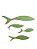 Kit 4 Peixes Verdes de Parede Decoração em Madeira - Imagem 4