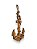 Enfeite Âncora Marrom 45 cm com corda Decoração Náutica Praia - Imagem 3