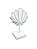Enfeite Pedestal Concha Rústica Branca em Madeira 24x17x9 - Imagem 4