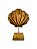 Enfeite Pedestal Concha Rústica Marrom em Madeira 24x17x9 - Imagem 2