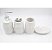 Kit de Banheiro de Cerâmica 4 Peças Conchas Branco Porta Sabonete Líquido /Saboneteira/Porta Escova/Porta algodão - Imagem 2
