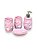 Kit de Banheiro de Cerâmica 4 Peças Conchas Rosa Porta Sabonete Líquido /Saboneteira/Porta Escova/Porta algodão - Imagem 4