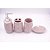 Kit de Banheiro de Cerâmica 4 Peças Conchas Rosa Porta Sabonete Líquido /Saboneteira/Porta Escova/Porta algodão - Imagem 5