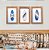 Kit 3 Quadros Prancha Azul Marinho Decoração de Parede Casa de Praia - Imagem 1