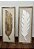 Kit 2 Quadros com Linho Folhas 100x35 cm Decoração de Parede - Imagem 1