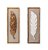 Kit 2 Quadros com Linho Folhas 100x35 cm Decoração de Parede - Imagem 2