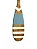 Remo Decorativo Azul Claro Listras 55 cm Decoração Náutica Praia - Imagem 2