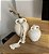 Kit 2 Vasos Decorativos com Alças em Cerâmica Off-White - Imagem 1