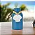 Vaso Decorativo Garrafa Azul Marinho com Colar de Concha Decoração Náutica Praia - Imagem 1