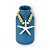 Vaso Decorativo Garrafa Azul Marinho com Colar de Estrela Decoração Náutica Praia - Imagem 3