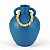 Vaso Decorativo Azul com Colar de Madeira Grande - Imagem 1
