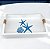 Bandeja Branca Estrelas e Coral em Madeira 35x25 cm Decoração Náutica Praia - Imagem 1