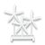 Enfeite Decorativo Pedestal Trio de Estrelas Brancas em Resina - Imagem 1