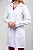 Jaleco Feminino Gabardine Acinturado Branco com detalhes em viés colorido - Imagem 1