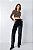 Calça Wide Leg em Veludo Flor de Lis Preto - Imagem 1