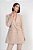 Trench Coat Manga Longa Tweed Flor de Lis Bege Palha - Imagem 1