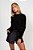 Blusa Tricot Solta Flor de Lis Miss Preto - Imagem 1