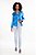Camisa Solta Cetim Flor de Lis Ibiza Blue - Imagem 2