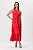 Vestido Solto Maxi Midi Flor de Lis Vermelho Vibrante - Imagem 4