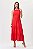 Vestido Solto Maxi Midi Flor de Lis Vermelho Vibrante - Imagem 1