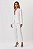 Blazer Justo em Alfaiataria Risca de Giz Flor de Lis Off White - Imagem 2