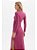Vestido Justo Manga Longa Maxi Midi Flor de Lis - Imagem 4
