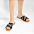 Sandália Rasteira Flat de X Schutz Logo Preta - Imagem 5