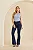 Calça Jeans Feminina Flare Alongada Cintura Média - Imagem 1