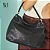 Bolsa Hobo Grande Com Alça Trancada Role WJ Preto - Imagem 4