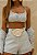Conj. Cropped/Shorts Linho Natural 5 Estrelas ! - Imagem 2